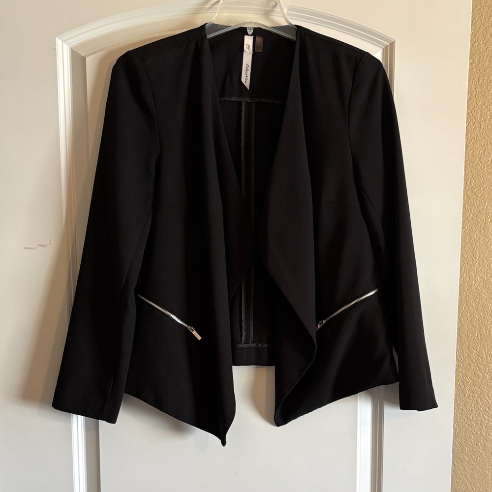 Collection B Black Women's Blazer with Silver Accents
